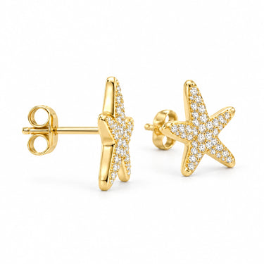 Stella Pave Starfish Stud Earrings