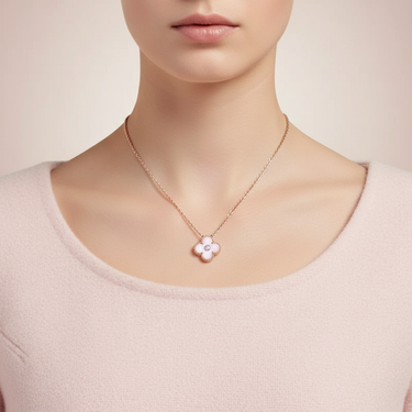 Sweet Alhambra Pink Clover Necklace