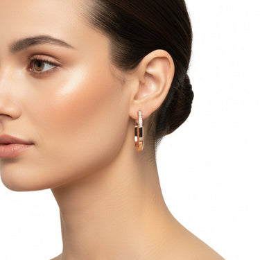 T Lock Medium Hoop Earrings