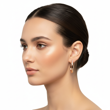 T Lock Medium Hoop Earrings