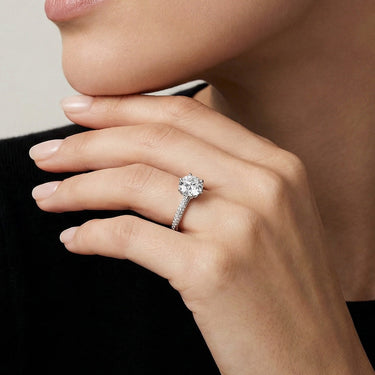 T Pavé Setting Engagement Ring