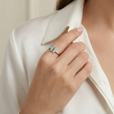 T Wire Ring With Turquoise