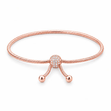 Talia Snake Chain Slider Bracelet - Rose Gold