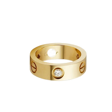 18K Love Wedding Three Diamonds Ring
