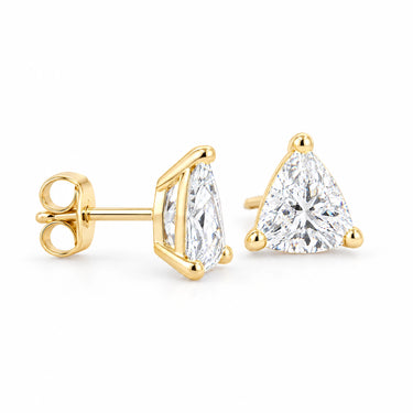 Trinity Trillion Cut Solitaire Stud Earrings