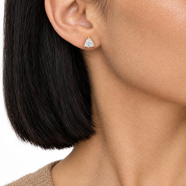 Trinity Trillion Cut Solitaire Stud Earrings