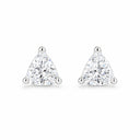 Trinity Trillion Cut Solitaire Stud Earrings - White Gold