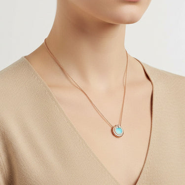 Turquoise Round Pendant Necklace