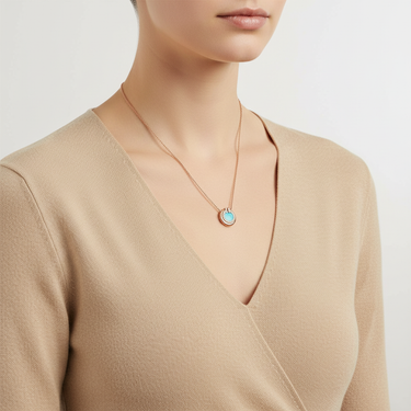 Turquoise Round Pendant Necklace