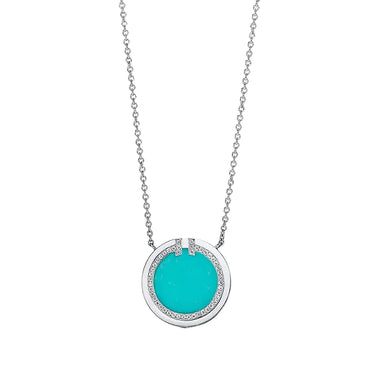 Turquoise Circle Pendant Necklace