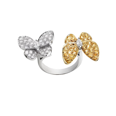 Two Butterfly Between The Finger Ring