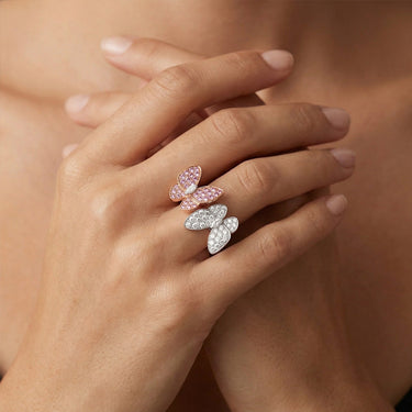 Two Butterfly Sapphire Ring