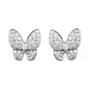18k Two Butterfly Diamonds Earrings