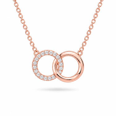 Unita Interlocking Circles Pendant Necklace - Rose Gold