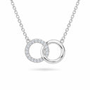 Unita Interlocking Circles Pendant Necklace - White Gold