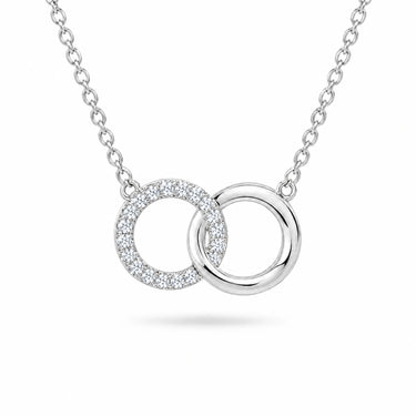 Unita Interlocking Circles Pendant Necklace - White Gold
