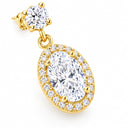 Valencia Oval Halo Drop Earrings