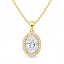 Valencia Oval Halo Pendant Necklace