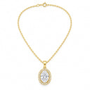 Valencia Oval Halo Pendant Necklace