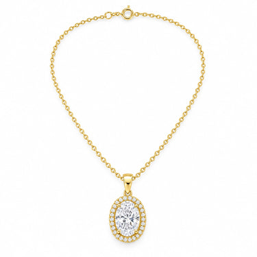 Valencia Oval Halo Pendant Necklace