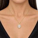 Valencia Oval Halo Pendant Necklace