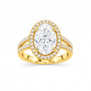 Valentina Oval Halo Split Shank Ring