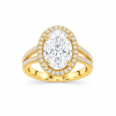 Valentina Oval Halo Split Shank Ring