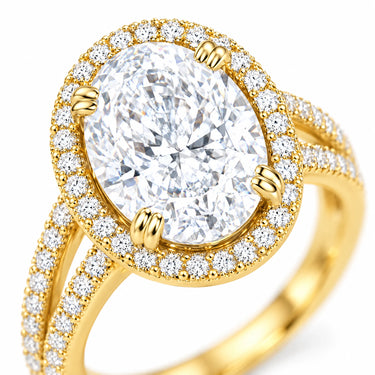Valentina Oval Halo Split Shank Ring