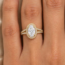 Valentina Oval Halo Split Shank Ring