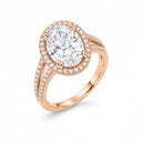 Valentina Oval Halo Split Shank Ring - Rose Gold