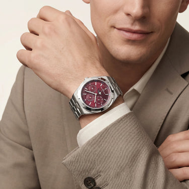 VC Burgundy Moonphase Multi Dial Watch