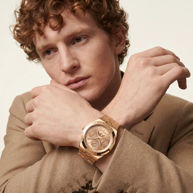 VC Champagne Moonphase Style Calendar Watch