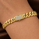 Vera Curb Chain Pave Clasp Bracelet