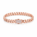 Vera Curb Chain Pave Clasp Bracelet - Rose Gold