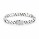 Vera Curb Chain Pave Clasp Bracelet - White Gold