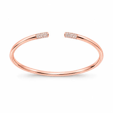 Vienne Pave Open Cuff Bracelet - Rose Gold