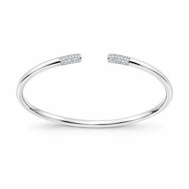 Vienne Pave Open Cuff Bracelet - White Gold