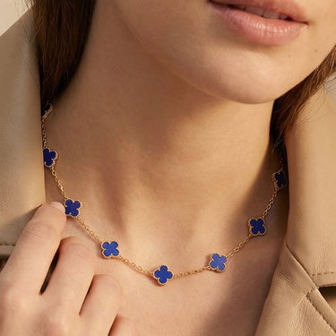 Vintage Alhambra Blue Lapis 10 Motifs Necklace