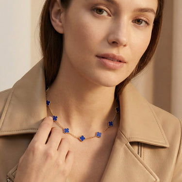 Vintage Alhambra Blue Lapis 10 Motifs Necklace