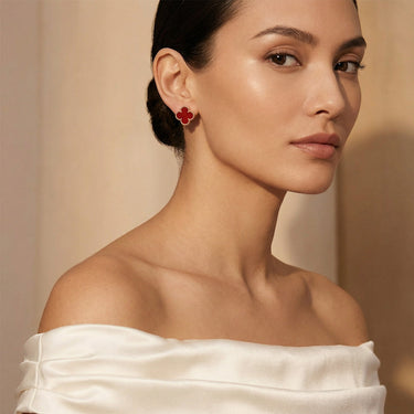 Vintage Alhambra Carnelian Earrings