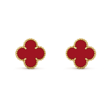 18k Vintage Alhambra Carnelian Earrings