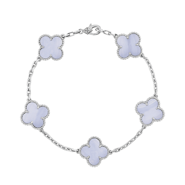18K Vintage Alhambra Five Motifs Chalcedony Bracelet