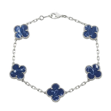 Vintage Alhambra Crystal Blue Clover Bracelet