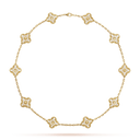 18K Vintage Alhambra Diamonds 10 Motifs Necklace