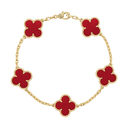 18K Vintage Alhambra Five Motifs Carnelian Bracelet