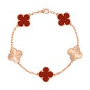 18K Vintage Alhambra Five Motifs Carnelian Bracelet