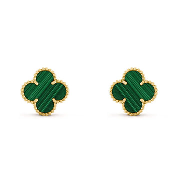 Vintage Alhambra Malachite Earrings