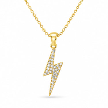 Volta Pave Lightning Bolt Pendant Necklace