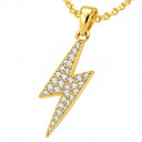 Volta Pave Lightning Bolt Pendant Necklace