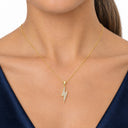 Volta Pave Lightning Bolt Pendant Necklace